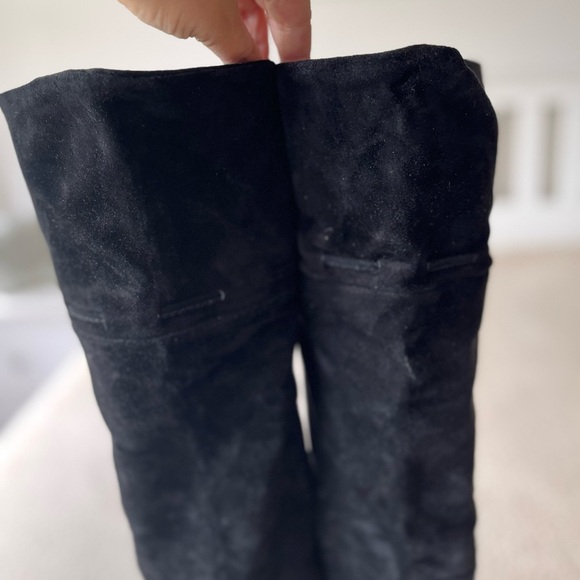 Vintage Black Suede Over-the-Knee Boots 8 - Picture 8 of 12